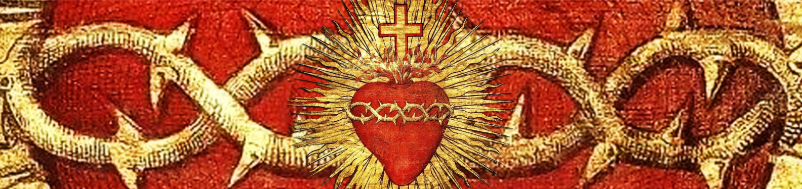 Sacred Heart of Jesus banner showing an ornate Heart of Jesus