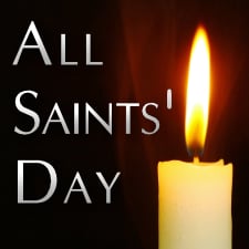 Several candles with the words All Saints Day