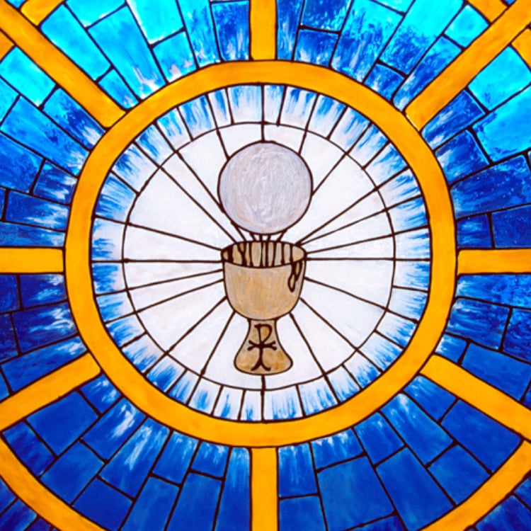 Stained Glass Host and Chalice